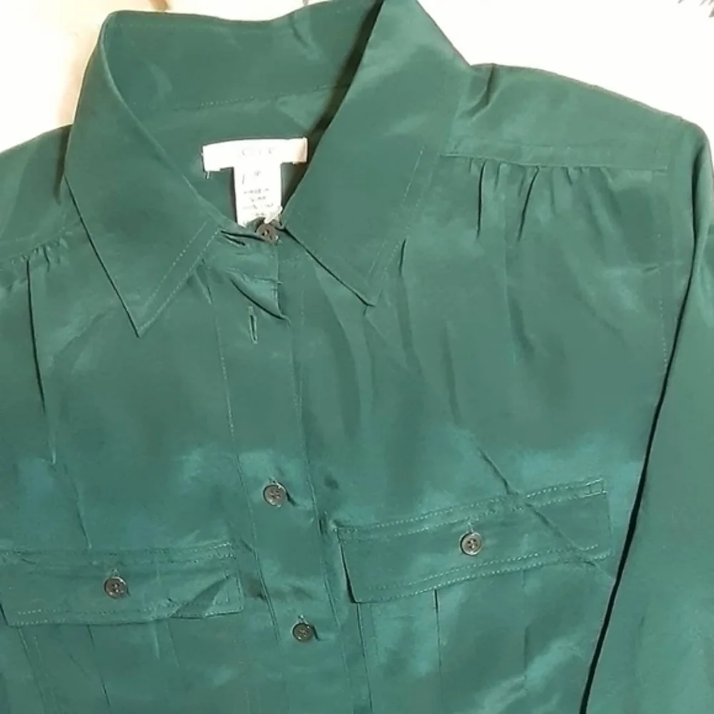 J. Crew Silk Safari Shirt & Houndstooth Silk Tie